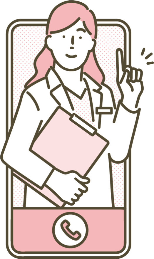 スマホから飛び出す女性のイラスト